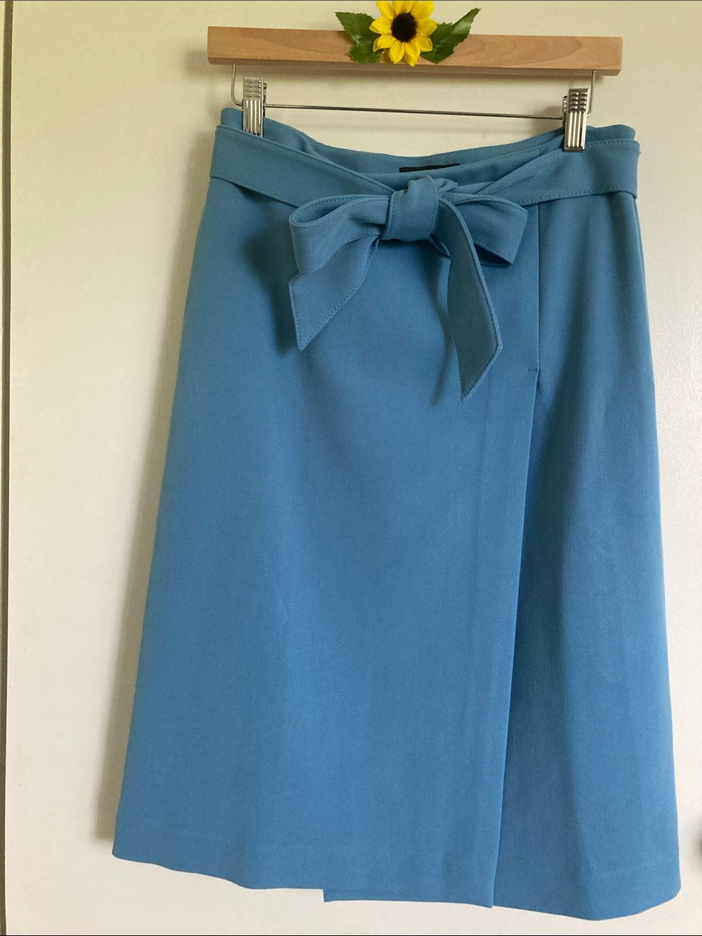 NWT Ann Taylor Teal Blue A-Line Skirt with Tie Waist